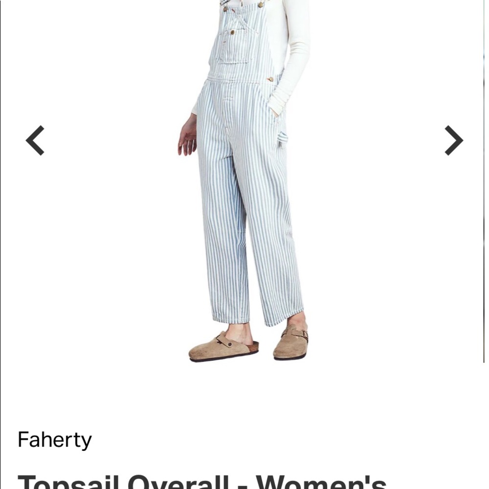 FAHERTY brand Topsail Overall size Small in Railroad Stripe.